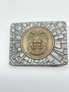 Vintage 32nd Degree Masonic Belt Buckle by Klitzner USA - Picture 1 of 4