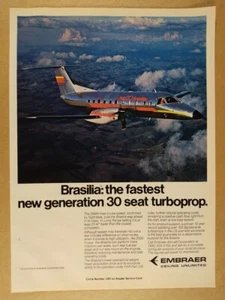 1984 Embraer EMB 120 Brasilia Turboprop vintage print Ad - Picture 1 of 1