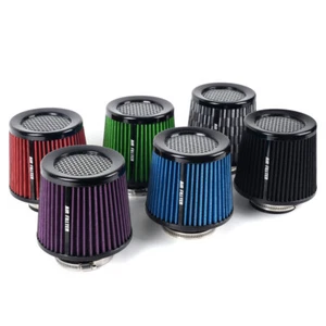 New 3" 76mm High Flow Inlet Cold Air Intake Cone Replacement Dry Air Filter - Picture 1 of 15