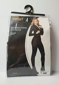 SPIRIT HALLOWEEN Rhinestone Catsuit Women's Size Small 4-6 Glitter Sexy Costume - Picture 1 of 5