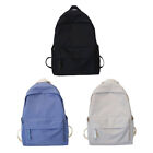 Women Canvas Solid Color Backpack Preppy Style School Large Capacity Rucksack