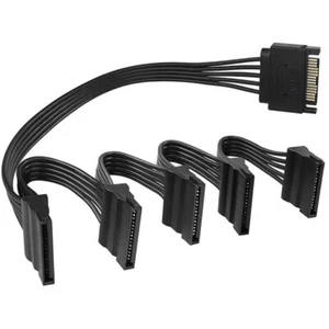 SATA Power Splitter Cable Lead HDD DVD Drive 15pin Male to 5 Female Wire Adapter - Picture 1 of 7