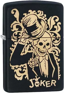 Zippo Joker Pocket Lighter, Black Matte Joker, One Size (S1) - Picture 1 of 3