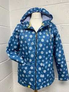 Lighthouse Aria Blue Hexagon Print Waterproof Rain Coat Hooded.Ladies UK12 PAC - Picture 1 of 13