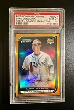 2008 Bowman Chrome Orange Refractor Evan Longoria RC PSA 10 Serial # 24/25 POP 3