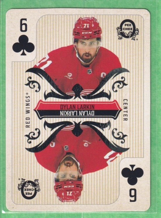 2024-25 O-Pee-Chee Playing Cards #6-CLUBS Dylan Larkin Detroit Red Wings - Image 1 of 2