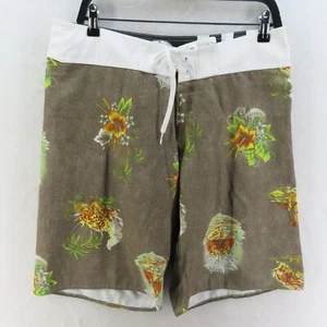 Billabong Board Shorts Mens Adult Size 34 Green Drawstring Surf Swim Casual - Picture 1 of 10