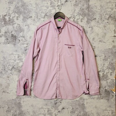 HUGO BOSS Shirt Mens Size XL Burgundy Polka Dot Long Sleeve Collared Button C - Image 1 of 4