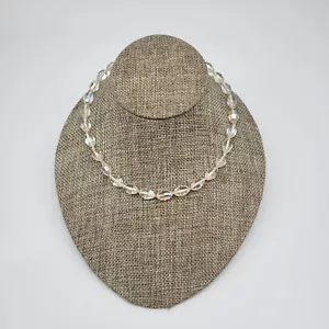 Vintage klar facettierte Glasperlen Halsband Halskette - Bild 1 von 3
