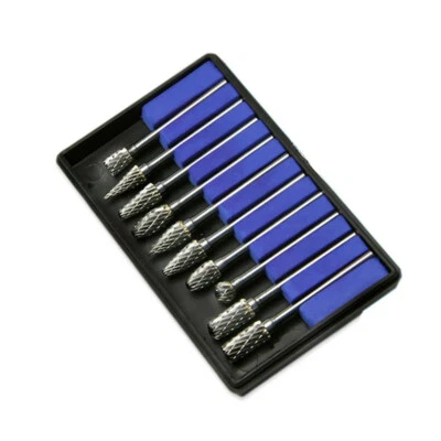 10x Tungsten Carbide Cutter Rotary Burr Set 1/8 Shank Drill Bits Die Grinder Bit - Image 1 of 4