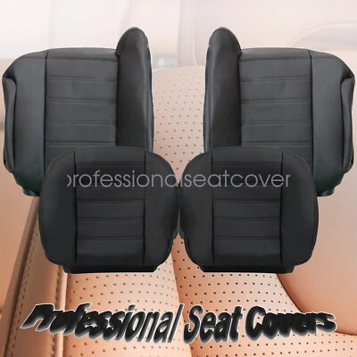For 2003 2004 2005 2006 2007 Hummer H2 SUV SUT Leather Seat Cover Black - Image 1 of 4