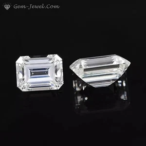Precioso 6 x 4 MM 0.50 quilates Full White Emerald Shape Cut Loose Moissanite 4 Anillo - Imagen 1 de 10