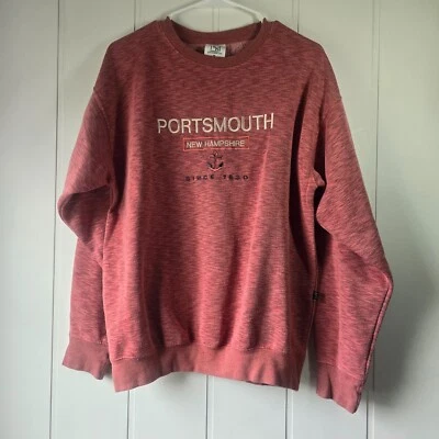 Portsmouth New Hampshire Vacation Crew Neck Pullover Sweatshirt Salmon MED - Image 1 of 4