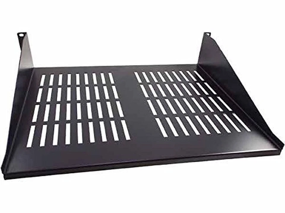CNAweb 2U 19-Inch Vented Rackmount Shelf for Network Cabinet Rack 15" Deep - Image 1 of 2
