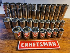 CRAFTSMAN 29 pc Short & Deep 3/8 SAE METRIC 6pt ratchet wrench socket set - Picture 1 of 1