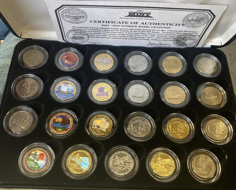 USA 2004 - 2005 The Ultimate Nickel Collection Set with Certificate in Case Cover