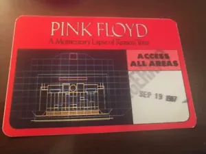 Pink Floyd-A Momentary Lapse of Reason Tour-backstage pass -Stagehand-9/19/1987 - Picture 1 of 2