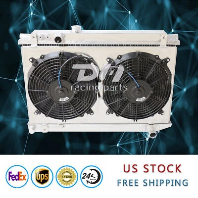 Radiador + cubierta + ventilador 3 filas de aluminio completo para Toyota Supra Base Turbo 1986-92 3,0 L Foto 1 de 4