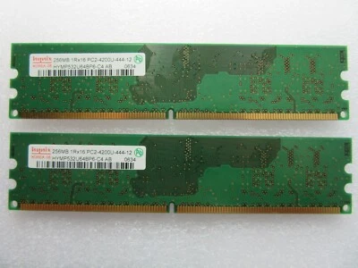 1 x Hynix 256MB PC2-4200U DDR2 Desktop PC Memory 533MHz HYMP532U64BP6 - Image 1 of 2