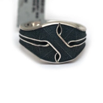 DAVID YURMAN Nuevo Anillo Cruzado Sello Armería 15.7mm Para Hombre Plateado Talla 10.5 Foto 1 de 4
