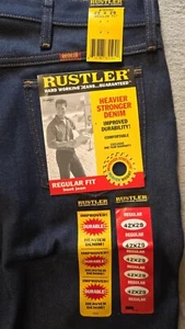 NWT Rustler Jeans Men's 87620NV Like Wrangler Workwear Heavy Denim Made In USA - Picture 1 of 19