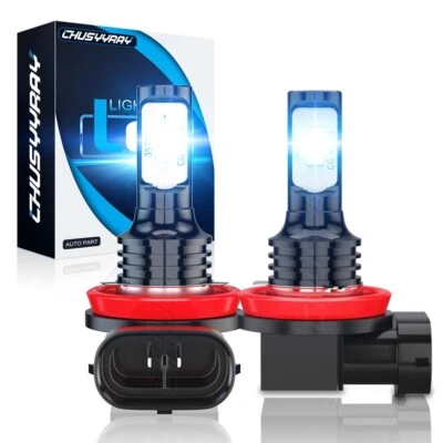 Ice Blue H11 LED Headlight Bulbs Kit for Chevy Traverse 2009-2017 Low Beam 8000K - Image 1 of 4