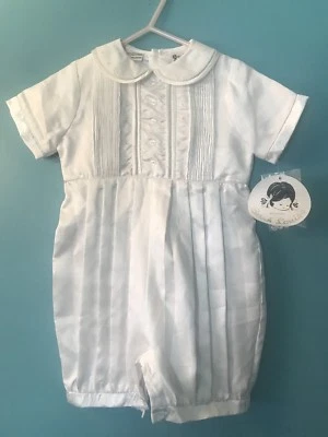 BRAND NEW Baby Boy SARAH LOUISE Dressy Boutique Romper Outfit w/tags 18 Months Foto 1 de 4