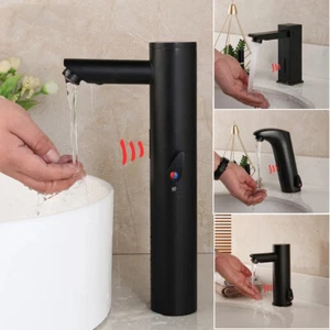 Grifo mezclador negro con sensor manos libres sin tacto para baño infrarrojo - Imagen 1 de 65