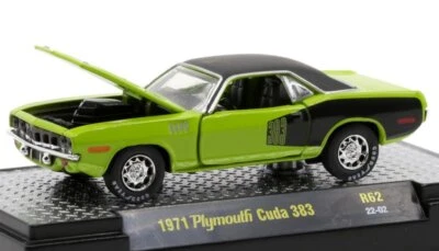 PLYMOUTH Cuda 383 - 1971 - green - M2 1:64 - Bild 1 von 4