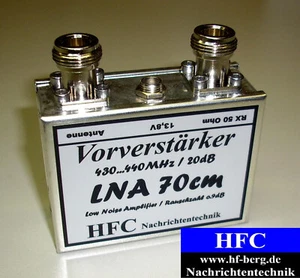 LNA-70cm Vorverstärker / 20 dB / 430-440 MHz Weißblechgehäuse - Picture 1 of 2