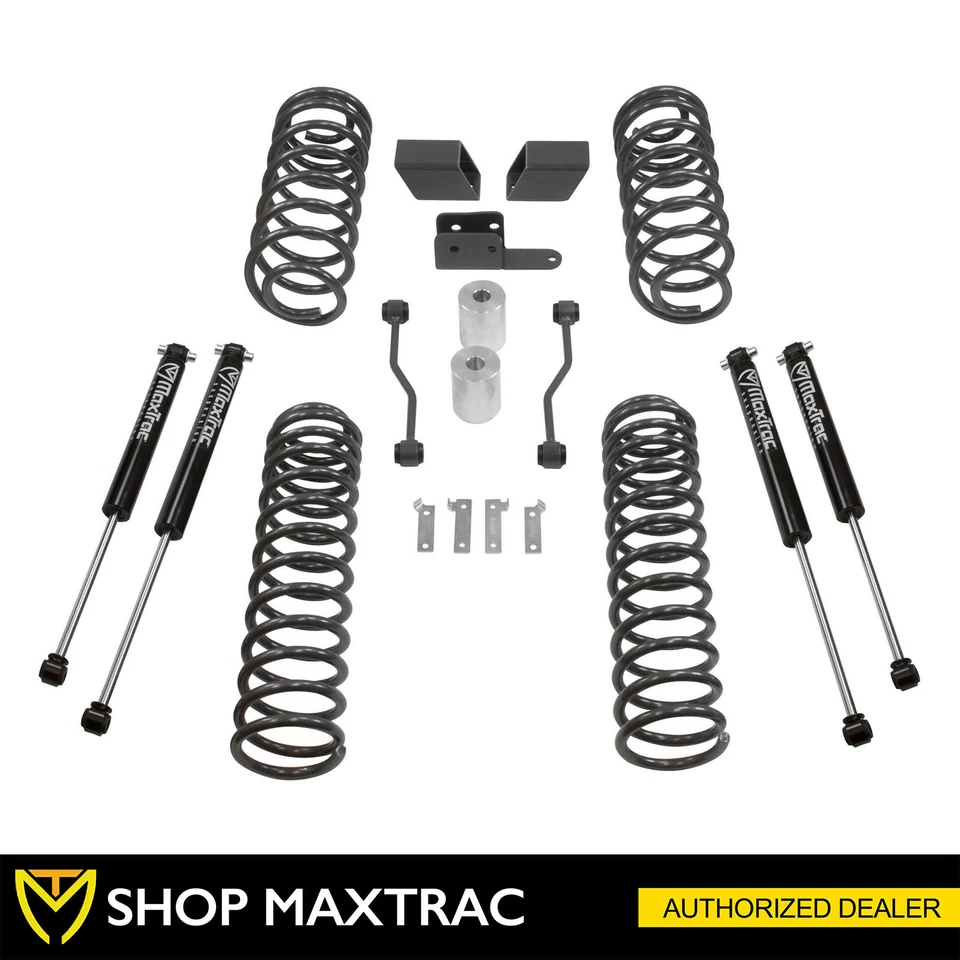 MaxTrac 3" Coil Spring Lift Kit with Shocks Fits 2018-2024 Jeep Wrangler JL — 第 1/3 张图片