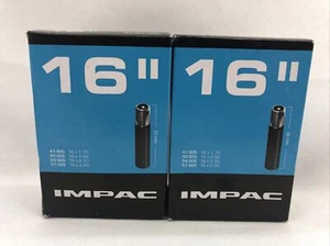 2 Pack - Impac Inner Tube 16" 47/57-305 Schrader Valve Kids Bike Bicycle - Picture 1 of 6