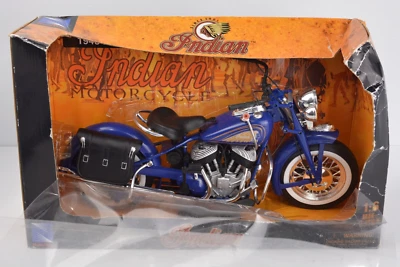 1948 Indian 1:6 Scale Die Cast Motorcycle Model Blue New Ray - Image 1 of 4