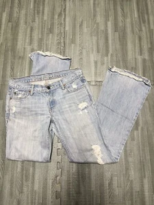 RUEHL 925 Jeans Women's 27x 31 Bootcut Blue Distressed Denim Pants - Picture 1 of 10