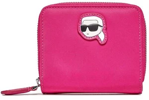 Karl 230W3220-BERRY K Ikonik 2.0 Nylon Compact Zip Around Womens Wallet In Pink - Picture 1 of 4