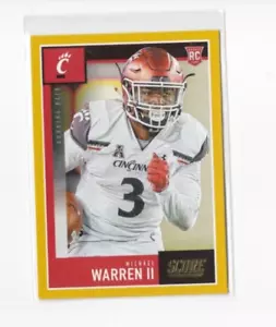 MICHAEL WARREN I1 '20 PANINI SCORE FOOTBALL GOLD PARALLEL ROOKIE CARD-SPEDIZIONE GRATUITA - Foto 1 di 23