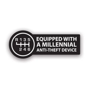 Equipped With A Millennial Anti-Theft Device Sticker Decal - Weatherproof - Picture 1 of 4