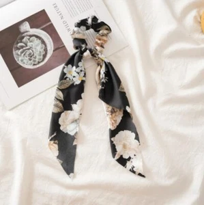 Hair Scarf Scrunchies for Women Knotted Bow Satin Hair Ties Elastic Ponytail - Picture 1 of 1