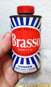 Vintage Brasso 7 oz half full tin, brass, copper & chromium polish, nice decor - Picture 1 of 4