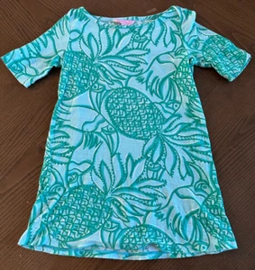 Lilly Pulitzer Sophie Pineapple Toucan Girls Dress Small 4/5 Mommy & Me Green - Picture 1 of 5