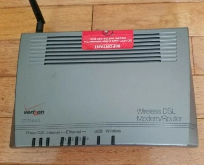 Verizon ACTIONTEC GT704-WG DSL Wireless Modem Router - no Power adapter - Image 1 of 4