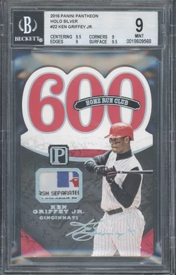 2016 Pantheon Holo Silver 600 Home Run Club Ken Griffey Jr 1/1 Patch Mint BGS 9 - Image 1 of 2
