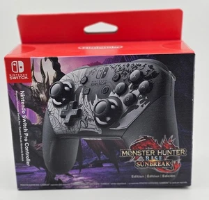 Nintendo Switch Pro Controller LIMITED EDITION Monster Hunter Rise Sunbreak NEW - Picture 1 of 4