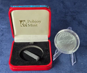 Moneda de delfín de titanio turquesa BVI 2014 $5 - serie Wildlife con caja y certificado de autenticidad - Imagen 1 de 7