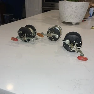 Vintage Penn Reels 49 DEEP SEA Peer 209 DELMAR 285 Conventional Bakelite Handles - Picture 1 of 16