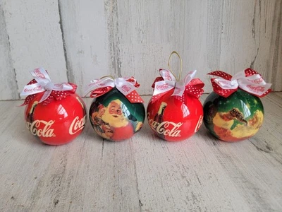 Enesco coke ball Coca-Cola Santa Claus vintage ornament Xmas set - Image 1 of 4