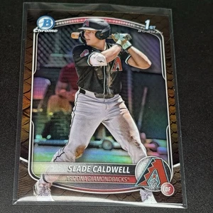 2025 Bowman 1st Chrome Slade Caldwell Reptillian Refractor Diamondbacks - Picture 1 of 2