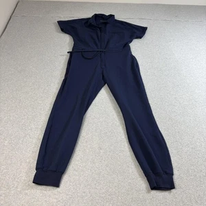 Mandala Jumpsuit Womens Small Navy Blue Scrub One Piece Romper Medical Work - Picture 1 of 8