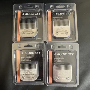 Precision Ceramic Clipper Blades 4 Set for Andis, Oster, LB, Wahl, Moser, Thrive - Picture 1 of 10