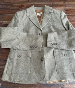 LL Bean Women’s Wool/Silk/Nylon Blend Sage Fitted Blazer Sz Sm - Picture 1 of 19